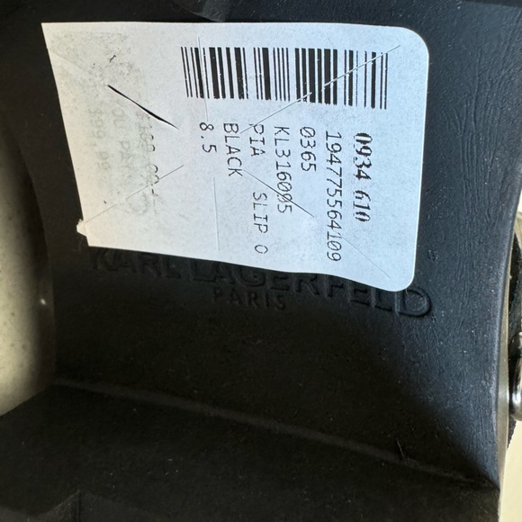 NWT Karl Lagerfeld Black Suede Moto Boots W/Silver Stud Detail. Size 8.5 - Picture 8 of 9